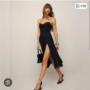 Reformation Juliette Midi Dress Black